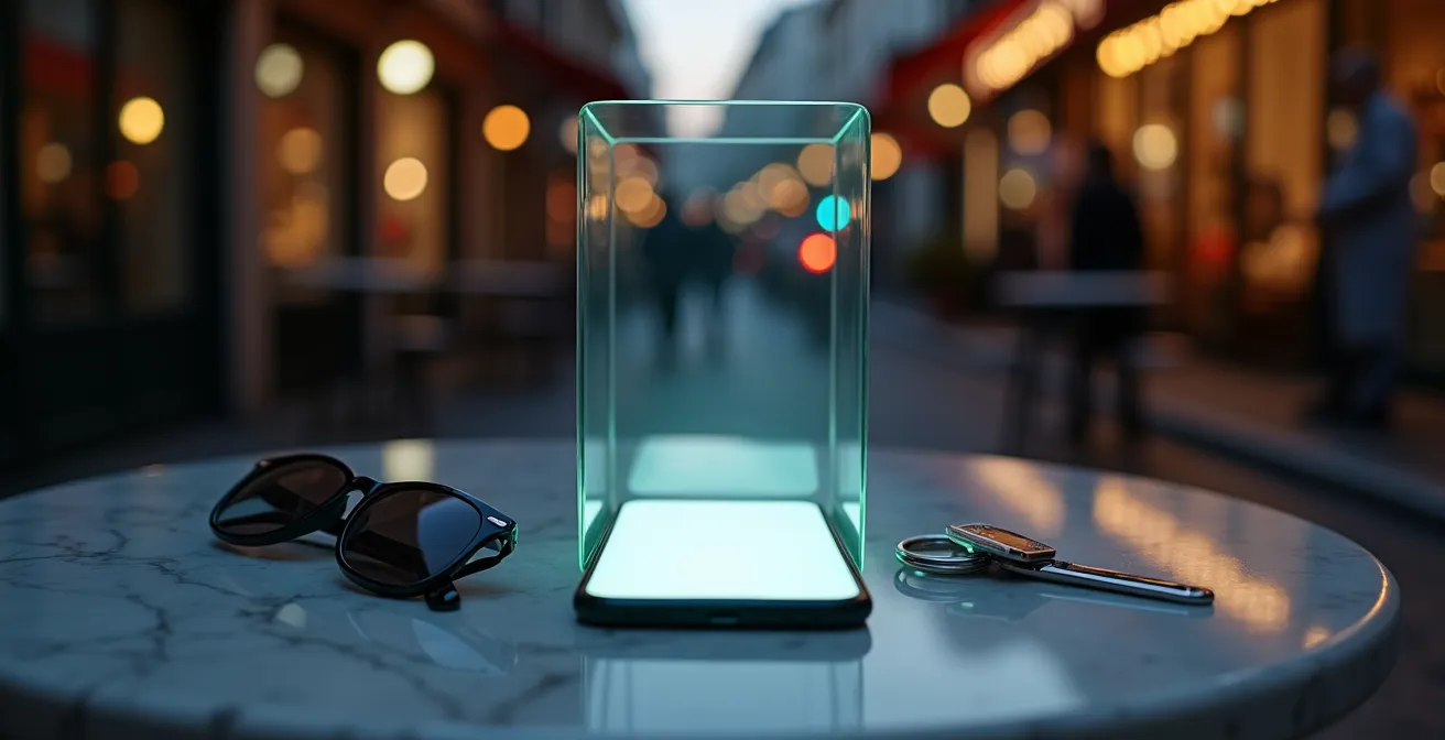 Visual metaphor of digital boundaries and work-life balance in French employment law