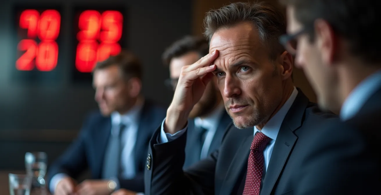 Executives participating in intense ransomware tabletop exercise simulation